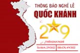 Thông báo nghỉ lễ 2/9/2022